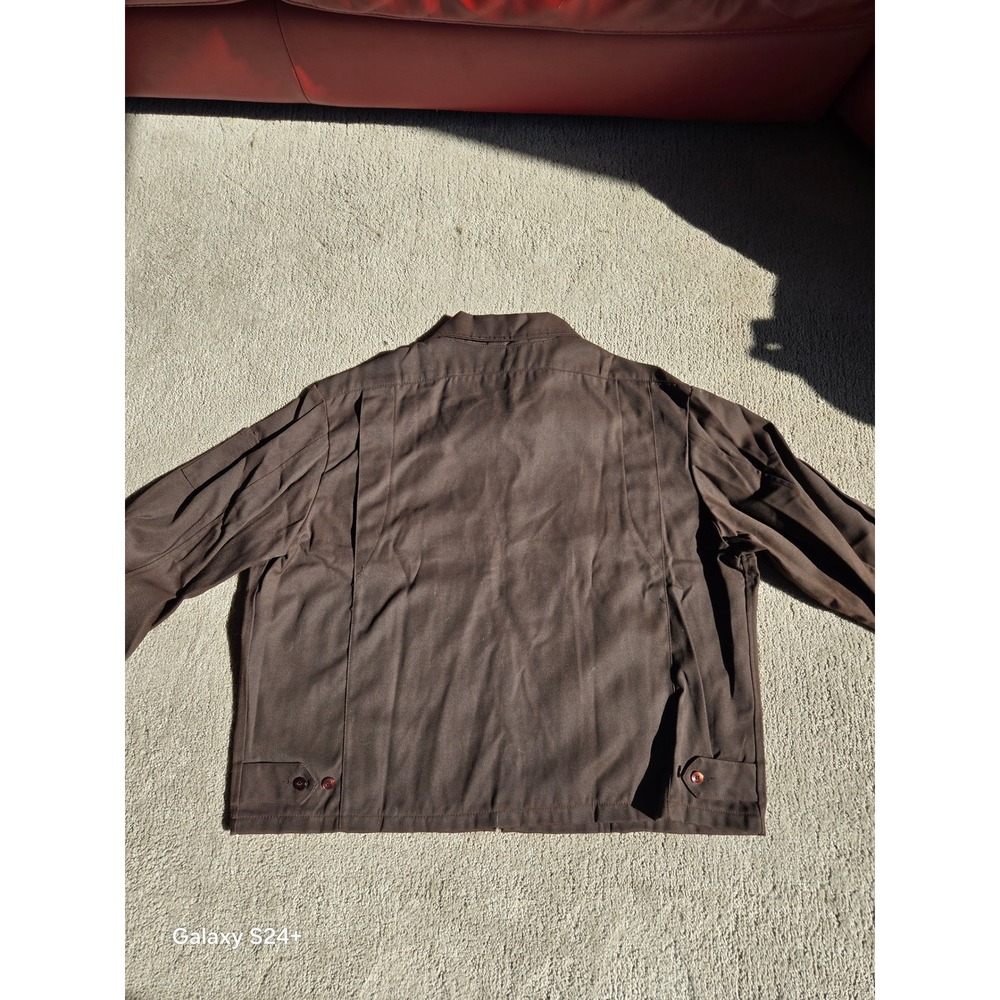 Riverside Mens Brown Work Jacket Full Zip Utility Coat Size 52 6C469 Vintage - Picture 6 of 6